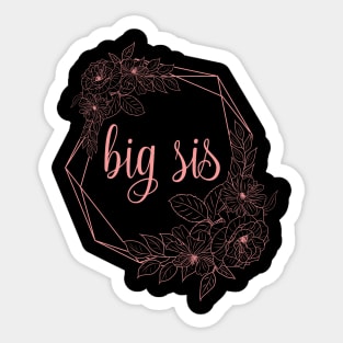 Big Sis cute pink typography for big sister gift for older sister. Sticker